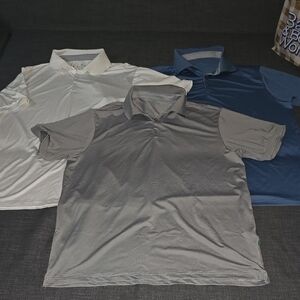 MIO MARINO-Men's Polo Shirt Set - Gray, White, Blue